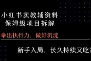 小红书卖小学教辅资料  保姆级项目拆解  1次课程彻底讲清楚!-麦资源网