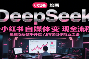 DeepSeek绘画+小红书自媒体变现全流程，迅速涨粉破千开启AI内容创作商业之路-麦资源网