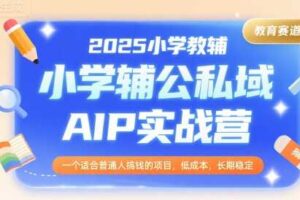 2025小学教辅公私域AIP实战营，一个适合普通人搞钱的项目，低成本，长期稳定-麦资源网