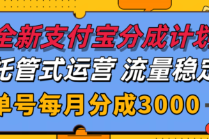 全新支付宝分成代运营，独家技术，收益稳定，单号月入3000＋-麦资源网