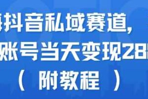 蓝海抖音私域赛道，实操单账号当天变现288+(附教程)-麦资源网