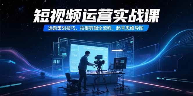 图片[1]-（15375期）短视频运营实战课，选题策划技巧，拍摄剪辑全流程，起号思维导图