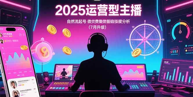 图片[1]-（15508期）2025运营型主播：自然流起号，微付费投放技巧，罗盘数据深度解析(7月更新)