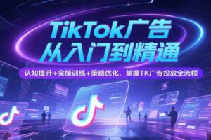 TikTok广告从入门到精通,认知提升+实操训练+策略优化,掌握TK广告投放全流程-麦资源网