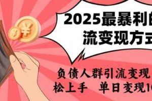 2025年最暴利的引流变现方式，负债人群引流变现，小白轻松上手，日入1k-麦资源网