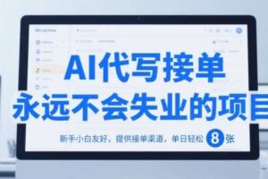 AI代写接单，永远不会失业的项目，新手小白友好，提供接单渠道，单日轻松 8张【揭秘】-麦资源网