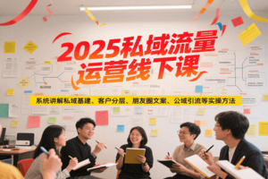 2025私域流量运营线下课，系统讲解私域基建/客户分层/朋友圈文案/公域引流等实操方法-麦资源网