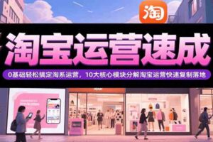 淘宝运营速成，0基础轻松搞定网店运营，10大核心模块分解快速复制落地（更新）-麦资源网
