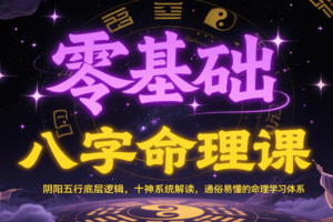 零基础八字命理课：阴阳五行底层逻辑，十神系统解读，通俗易懂的命理学习体系-麦资源网