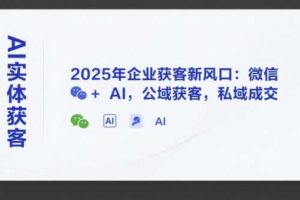 AI实体获客，2025年企业获客新风口：微信+ AI，公域获客，私域成交-麦资源网