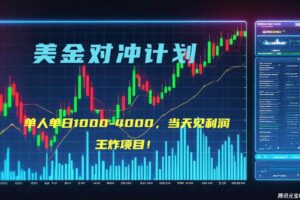 （15333期）2025年最暴力项目“美金先登计划”最新最强对冲战法，每日实际收益1K-4K-麦资源网