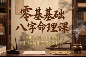 （15283期）零基础八字命理课，阴阳五行+十神解读，通俗易懂拒绝假大空教学-麦资源网