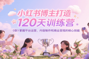 小红书博主打造120天训练营，0到1掌握平台运营、内容制作和商业变现-麦资源网