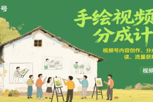 手绘视频号分成计划：视频号内容创作、分成规则解读、流量获取技巧等-麦资源网