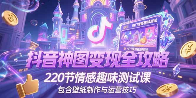 图片[1]-（15264期）抖音神图变现全攻略，220节情感趣味测试课，包含壁纸制作与运营技巧