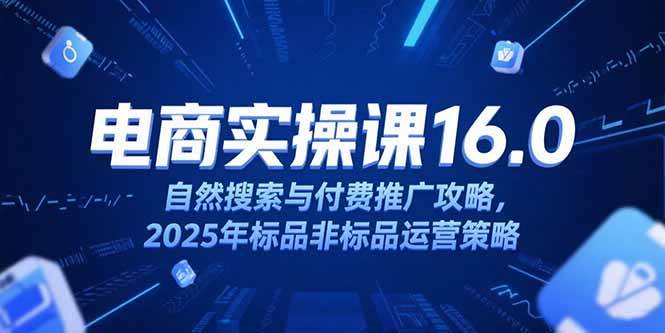 图片[1]-（15262期）淘宝电商运营课16.0，自然搜索与付费推广攻略，2025年标品非标品运营策略