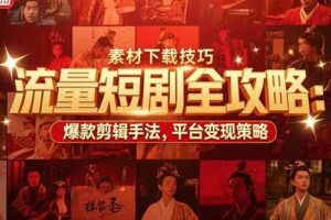 （15431期）流量短剧全攻略：素材下载技巧，爆款剪辑手法，平台变现策略-麦资源网