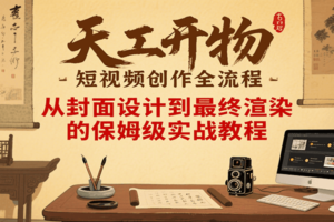 天工开物短视频创作全流程，从封面设计到最终渲染的保姆级实战教程-麦资源网