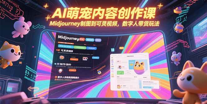 图片[1]-（15311期）AI萌宠内容创作课，Midjourney制图到可灵视频，数字人带货玩法