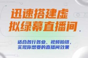 迅速搭建虚拟绿幕直播间，适合各行各业、视频拍摄，实现你想要的直播间效果-麦资源网