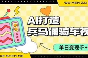 用AI打造兵马俑骑单车视频，单日变现1k+，轻松收割百万播放-麦资源网