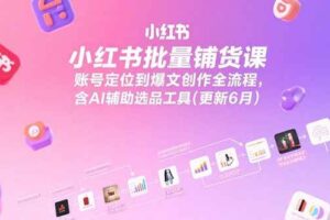（15279期）小红书批量铺货课，账号定位到爆文创作全流程，含AI辅助选品工具(更新6月)-麦资源网