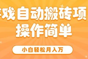 （15420期）游戏自动搬砖项目，小白轻松月入万，操作简单-麦资源网