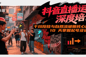 抖音直播运营深度培训，千川投放与自然流核心技能，10天掌握起号及运营(6-7月新课)-麦资源网