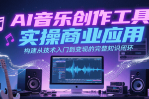 AI音乐创作工具实操商业应用，构建从技术入门到变现的完整知识闭环-麦资源网