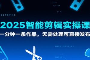2025智能剪辑实操课，一分钟一条作品，无需处理可直接发布-麦资源网