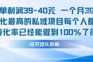 每单利润40一个月7k+转化最高的私域项目，每个人都要的产品转化率已经能做到100%-麦资源网