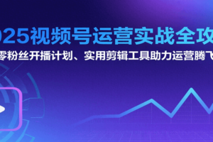 2025视频号运营实战全攻略：零粉丝开播计划、起号到到变现思维逻辑方法-麦资源网