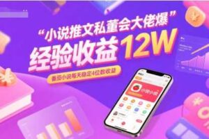 小说推文私董会大佬爆单经验分享收益12W,番茄小说每天稳定4位数收益-麦资源网