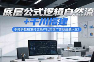 底层公式逻辑自然流+千川搭建,手把手教精准打正投产比实现广告效益最大化!-麦资源网