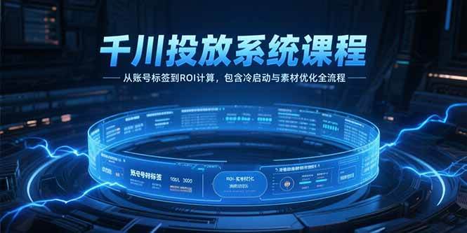 图片[1]-（15263期）千川投放系统课程，从账号标签到ROI计算，包含冷启动与素材优化全流程