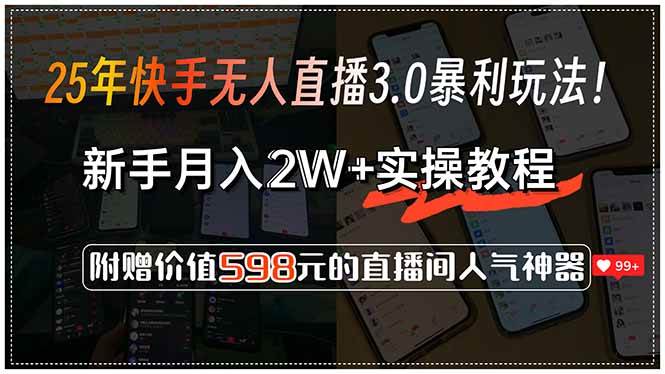 图片[1]-（15335期）25年快手无人直播3.0暴利玩法！，新手月入2W+实操教程，附赠价值598元…
