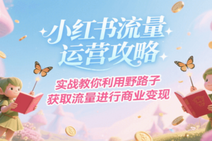 小红书流量运营攻略，实战教你利用野路子获取流量进行商业变现-麦资源网