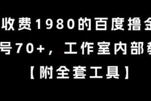 外面收费1980的百度撸金项目，单号70+，工作室内部教程【揭秘】-麦资源网
