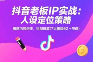 （15497期）抖音老板IP实战：人设定位策略，爆款内容创作，抖加投放(7大模块62+节课)-麦资源网