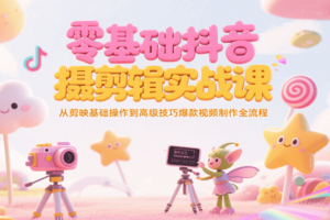 零基础抖音短视频拍摄剪辑实战课，从剪映基础操作到高级技巧爆款视频制作全流程-麦资源网