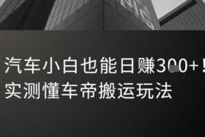 汽车小白也能日入3张！实测懂车帝搬运玩法-麦资源网