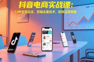（15478期）抖音电商实战课：12种变现玩法，剪辑去重技术，矩阵运营策略-麦资源网