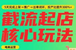 淘宝截流快速起店玩法，掌握暴力快速起店的流程，5天完成上架-推广-出单闭环-麦资源网