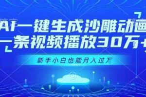 AI一键生成沙雕动画，一条视频播放30W+，零基础新手小白也能月入过1W+【揭秘】-麦资源网