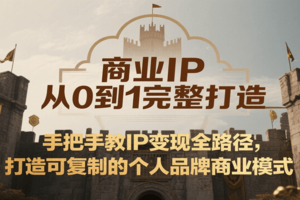 商业IP从0到1完整打造，手把手教IP变现全路径，打造可复制的个人品牌商业模式-麦资源网