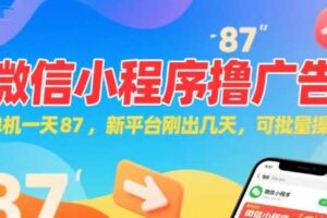 微信小程序看广告,单机一天87,新平台刚出几天,可批量操作,日入5张-麦资源网