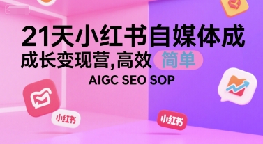 21天小红书自媒体成长变现营，* 简单 AIGC SEO SOP