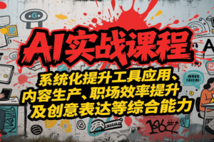 AI实战系统课程,提升工具应用、内容生产、职场效率提升及创意表达等综合能力-麦资源网