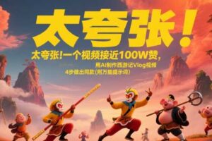 太夸张！一个视频接近100W赞，用AI制作西游记Vlog视频，全流程拆解来了(附万能提示词)-麦资源网