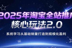 2025年淘宝全站推广核心玩法2.0，系统学习从基础销量打造到规模化盈利-麦资源网